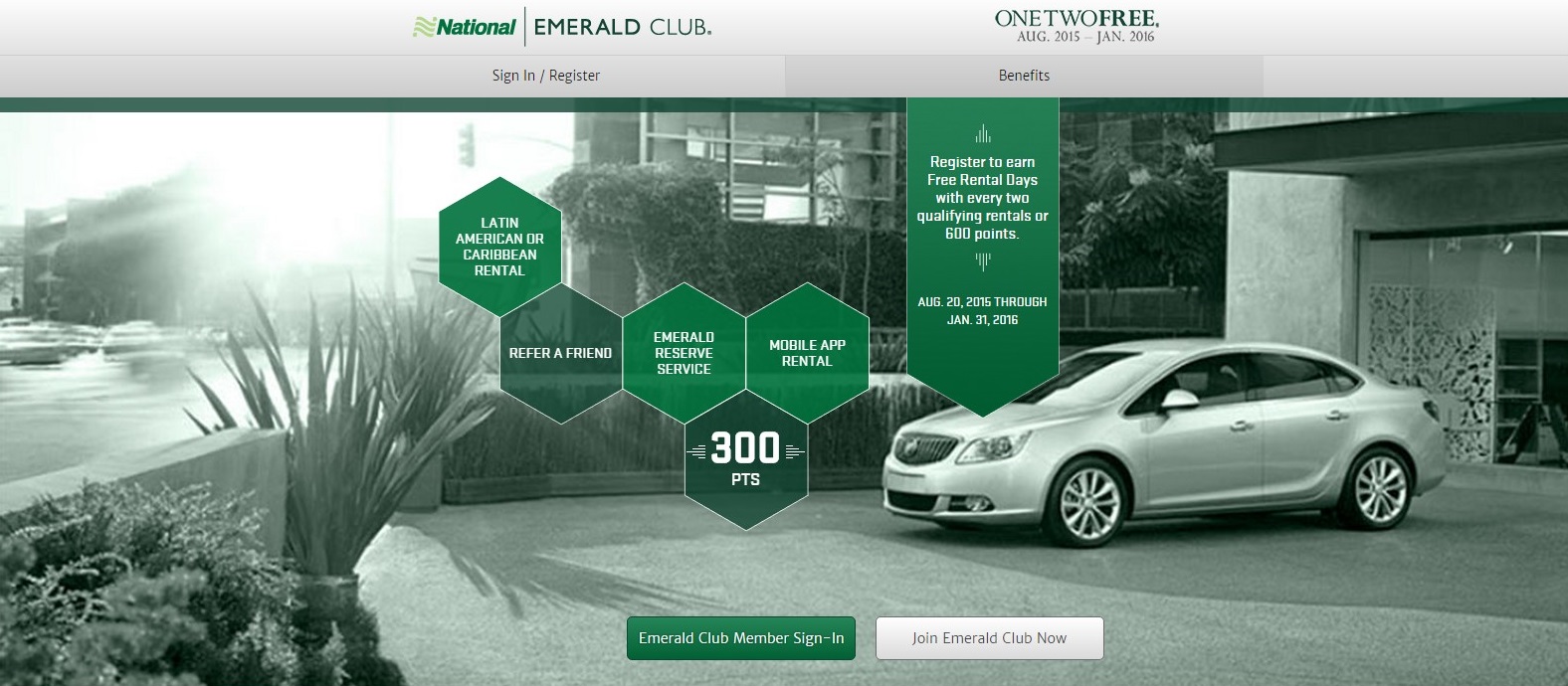 Explore with National Car Rental's One “One Two Free” Promo