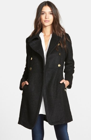 GUESS Double Breasted Bouclé Coat