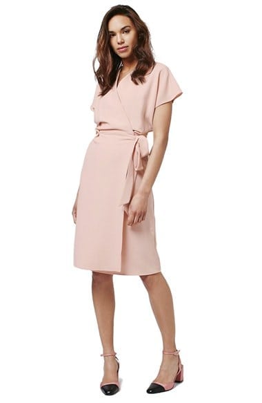 Business Travel Outfit of the Week: Crepe Wrap Dress in Nude - Business  Travel Life