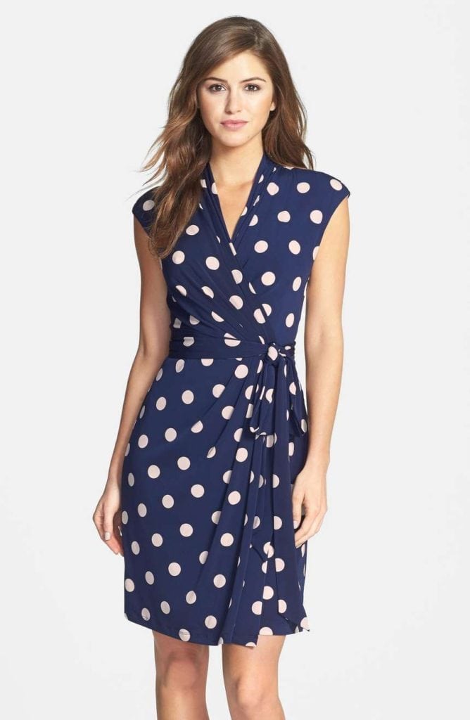 Business Travel Outfit Of The Week Polka Dot Wrap Dress Business   Polka Dot Wrap Dress 668x1024 