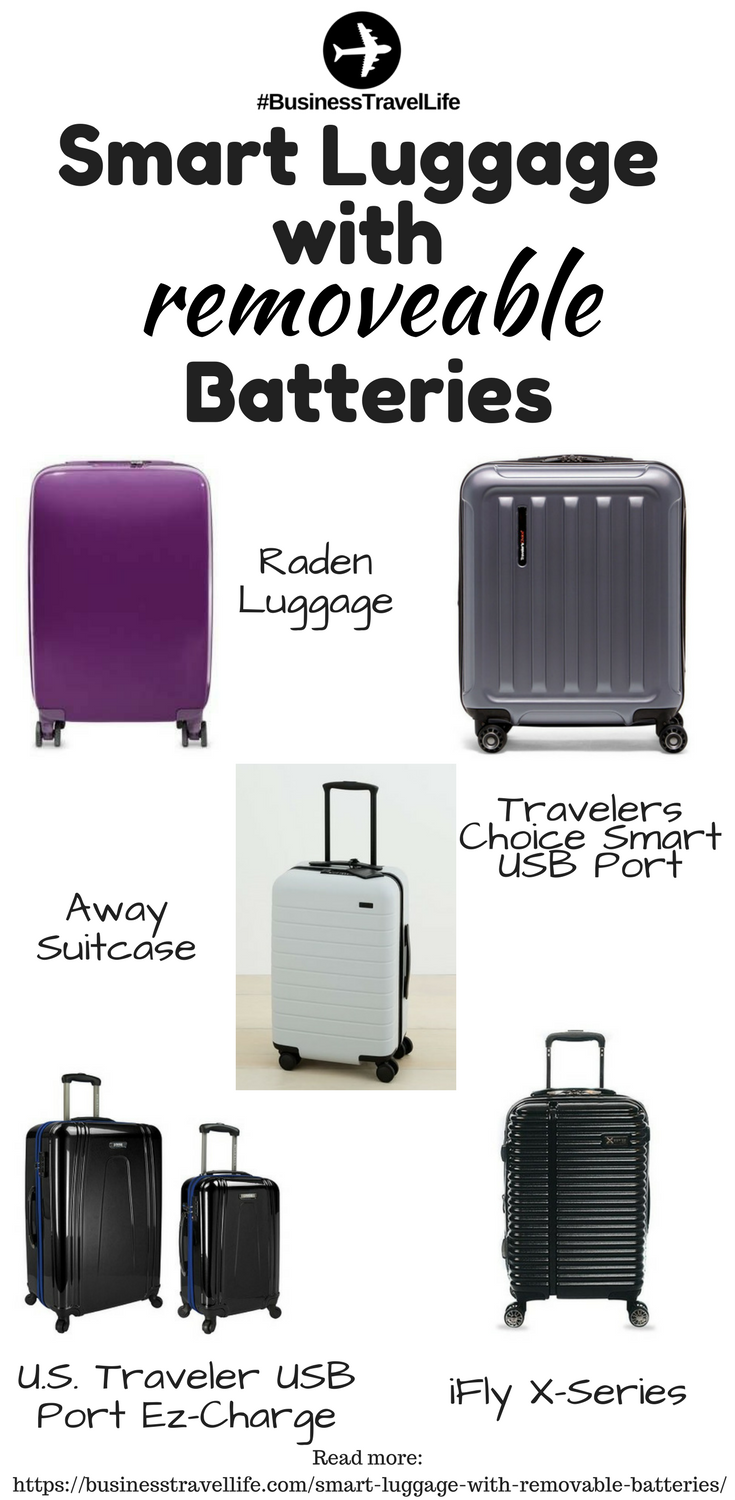 Smart Luggage With Removable Batteries